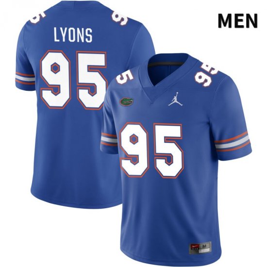 Men's Florida Gators #95 Jamari Lyons NCAA Jordan Brand Royal NIL 2022 Authentic Stitched College Football Jersey UPP6762MW